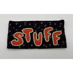 Hand Made "Stuff" Make Up Pencil Fabric Small Travel Bag Floral Pattern